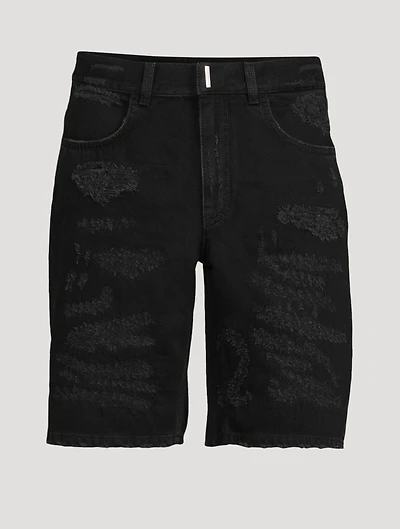 Distressed Denim Shorts