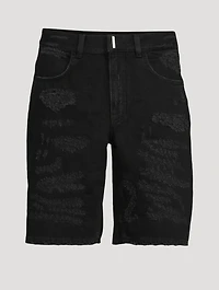 Distressed Denim Shorts
