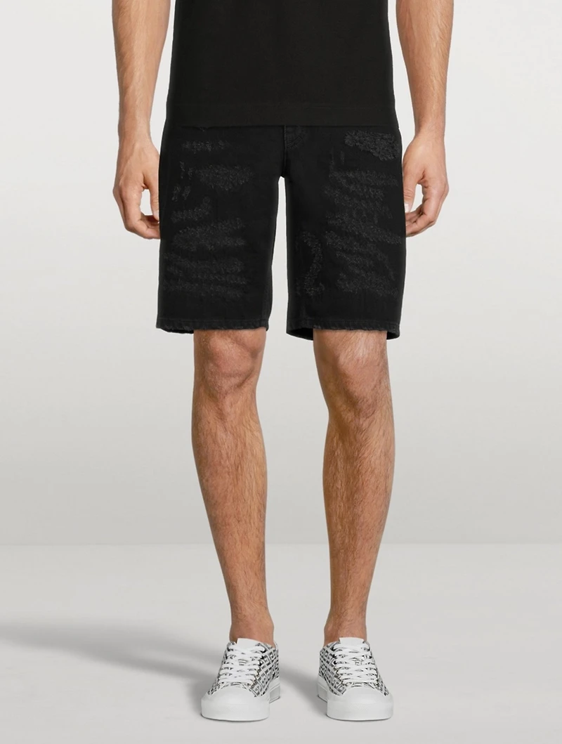Distressed Denim Shorts