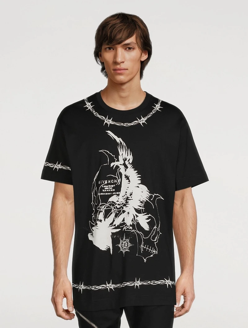Oversized T-Shirt With Gothic Logo