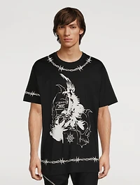 Oversized T-Shirt With Gothic Logo
