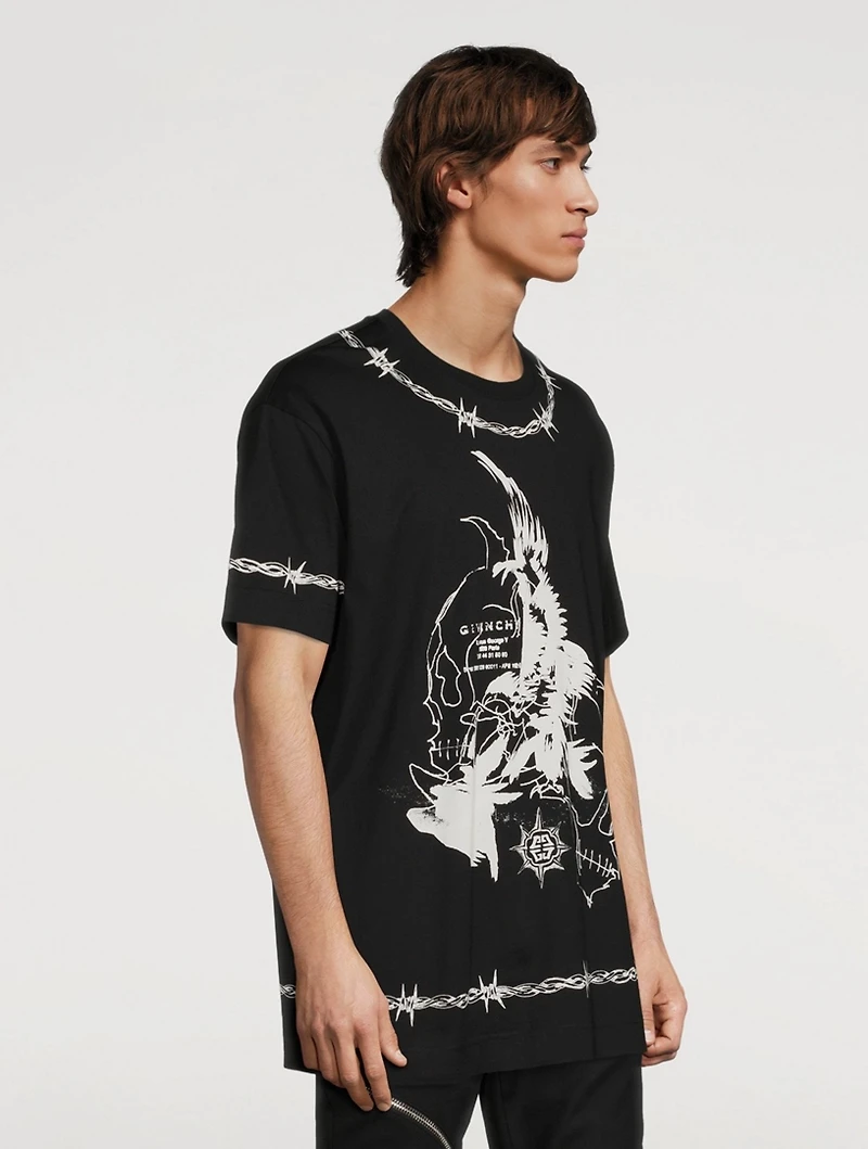 Oversized T-Shirt With Gothic Logo