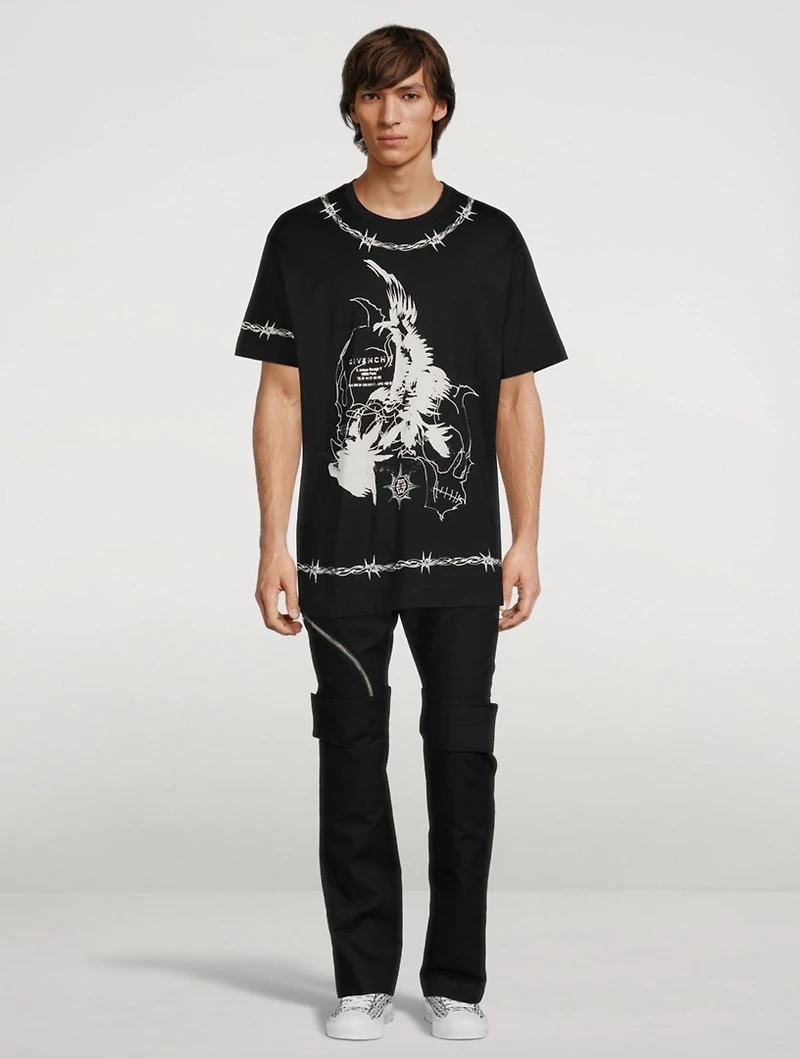 Oversized T-Shirt With Gothic Logo