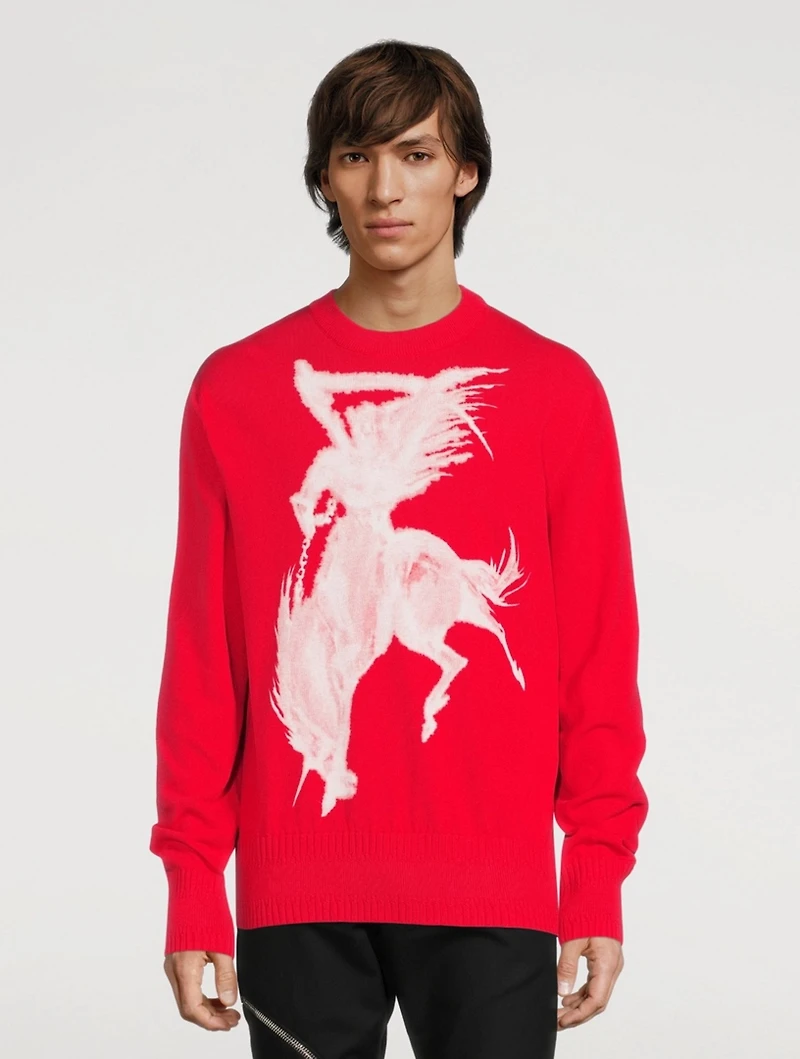 Cotton Sweater With Gothic Logo