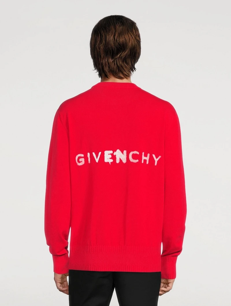 Cotton Sweater With Gothic Logo