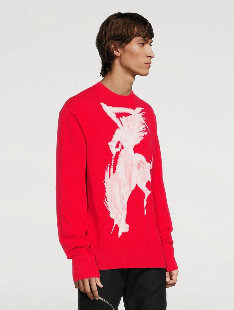 Cotton Sweater With Gothic Logo