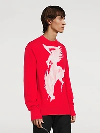 Cotton Sweater With Gothic Logo