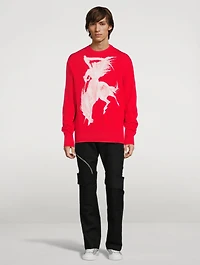 Cotton Sweater With Gothic Logo