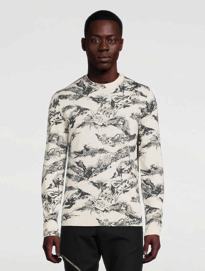 Wool Sweater With Gothic Logo