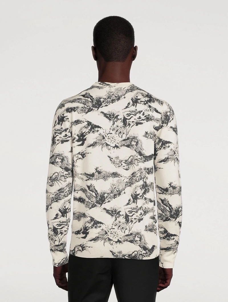 Wool Sweater With Gothic Logo