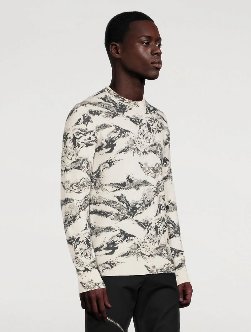 Wool Sweater With Gothic Logo