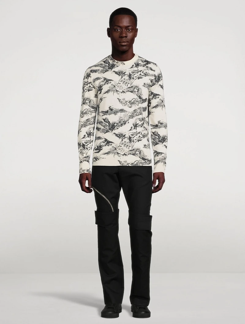 Wool Sweater With Gothic Logo