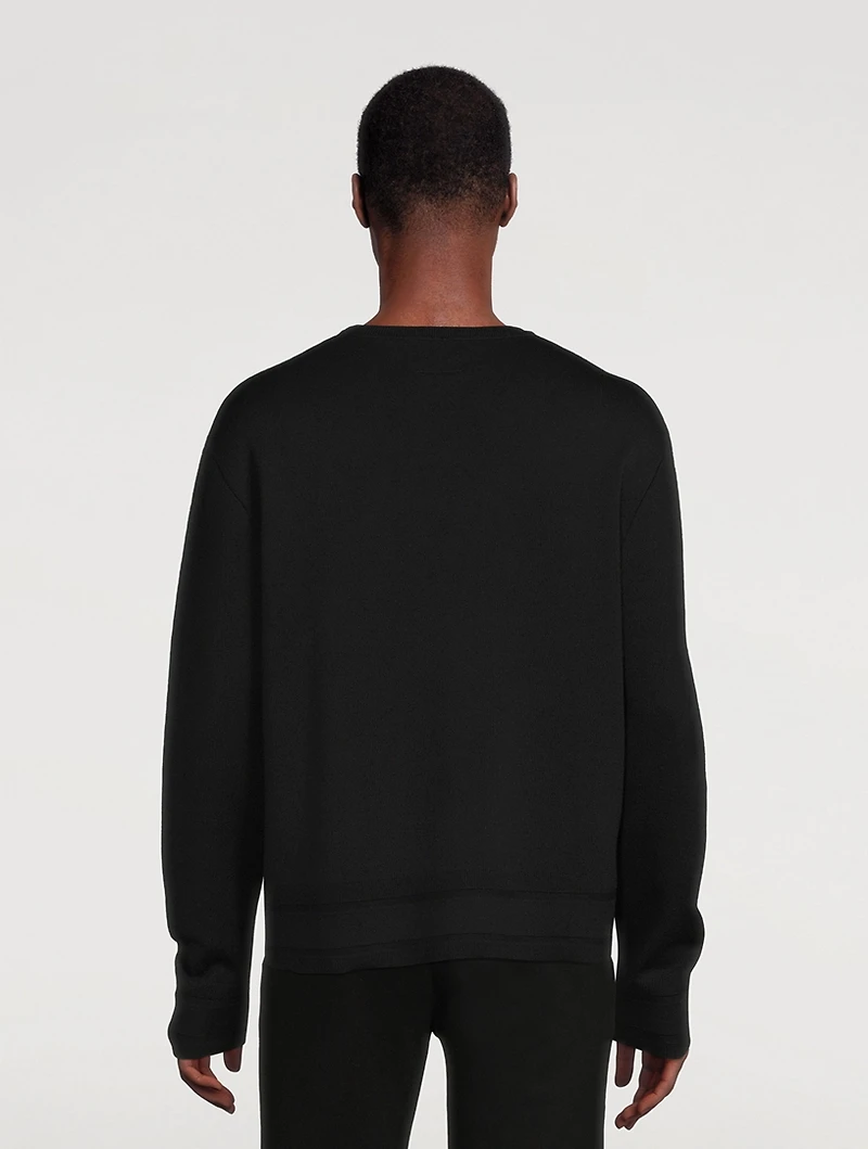 Wool Sweater With Studded Logo