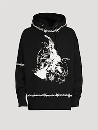 Oversized Hoodie With Gothic Logo