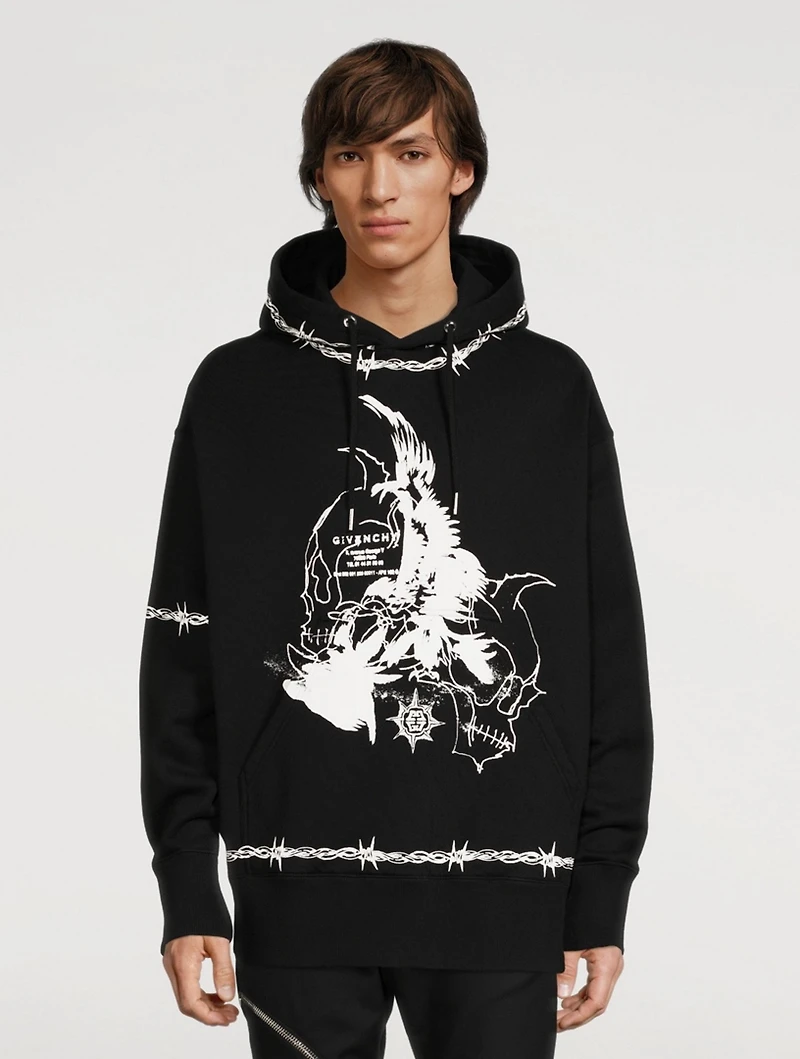 Oversized Hoodie With Gothic Logo