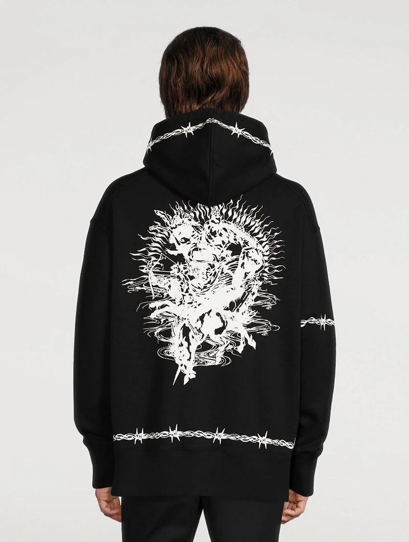 Oversized Hoodie With Gothic Logo
