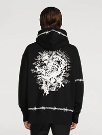 Oversized Hoodie With Gothic Logo