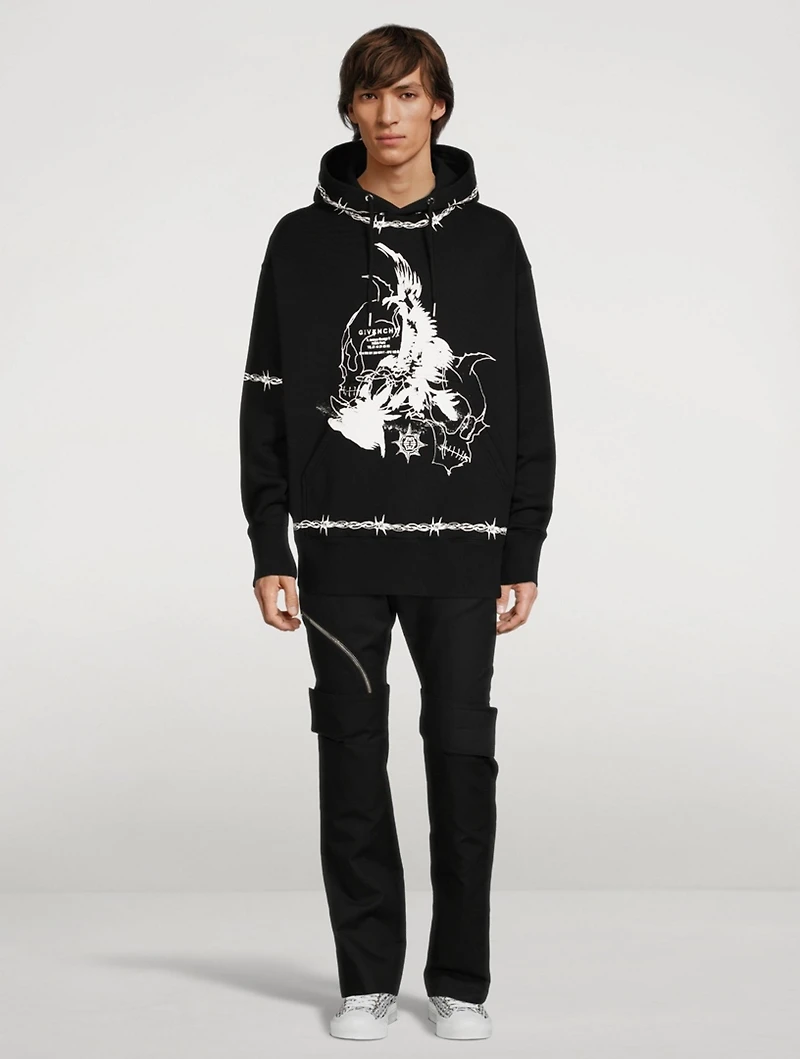 Oversized Hoodie With Gothic Logo