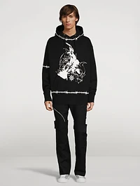 Oversized Hoodie With Gothic Logo