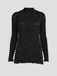 Shibori Satin Fitted Turtleneck