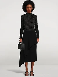 Shibori Satin Fitted Turtleneck