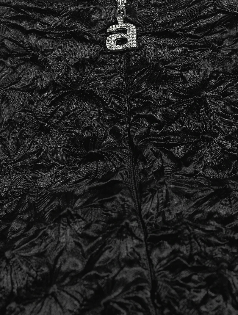 Shibori Satin Fitted Turtleneck