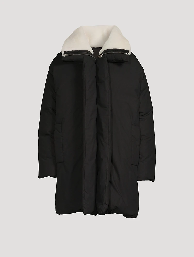 Oversized Puffer Jacket With Faux Fur Collar