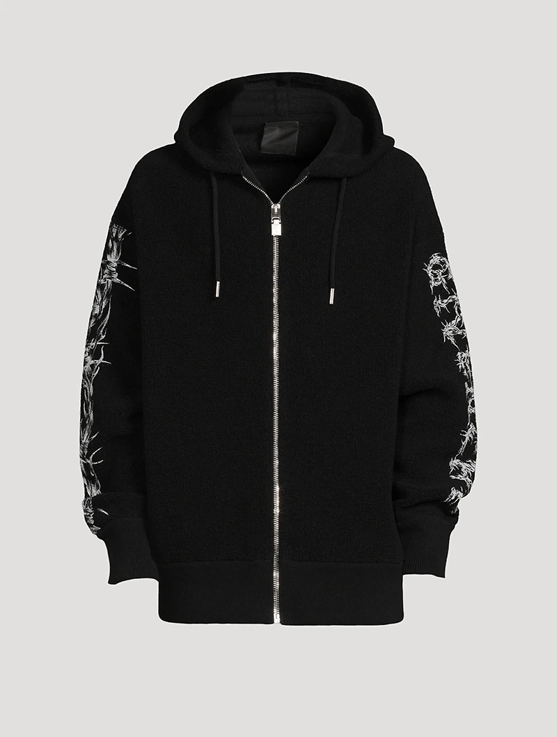 Ringlet Wool Barbed Wire Zip Hoodie