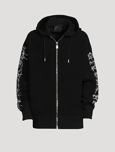 Ringlet Wool Barbed Wire Zip Hoodie