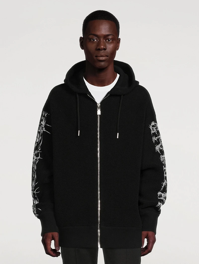 Ringlet Wool Barbed Wire Zip Hoodie