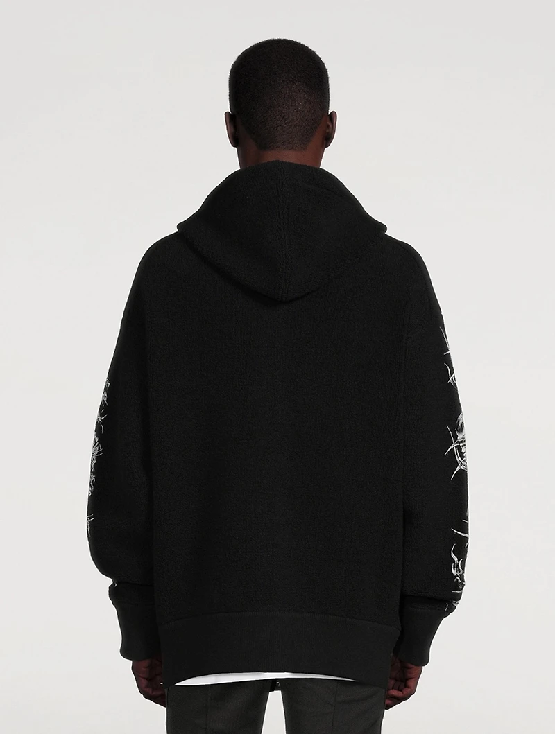Ringlet Wool Barbed Wire Zip Hoodie