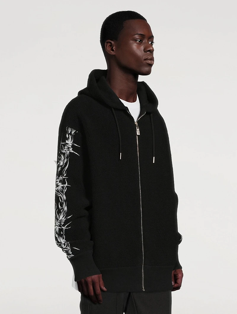 Ringlet Wool Barbed Wire Zip Hoodie