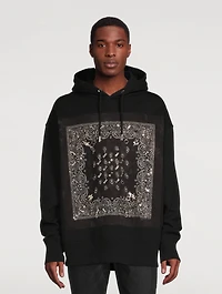 Cotton Bandana Hoodie With Crystals