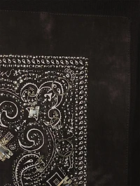 Cotton Bandana Hoodie With Crystals