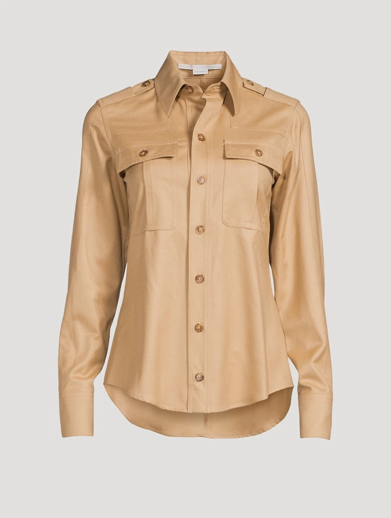 Hill Wool Patch-Pocket Shirt