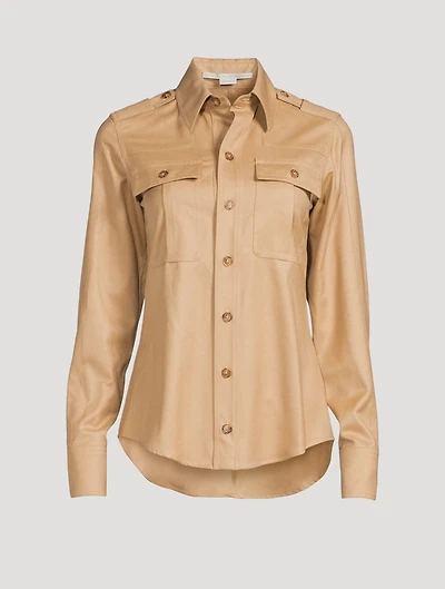 Hill Wool Patch-Pocket Shirt
