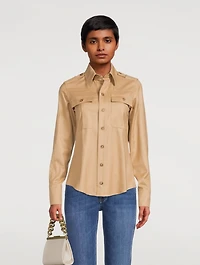 Hill Wool Patch-Pocket Shirt