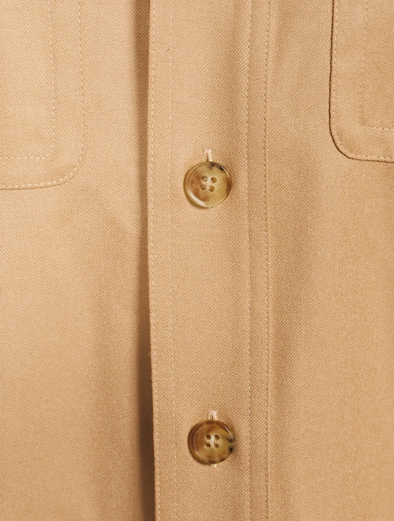 Hill Wool Patch-Pocket Shirt