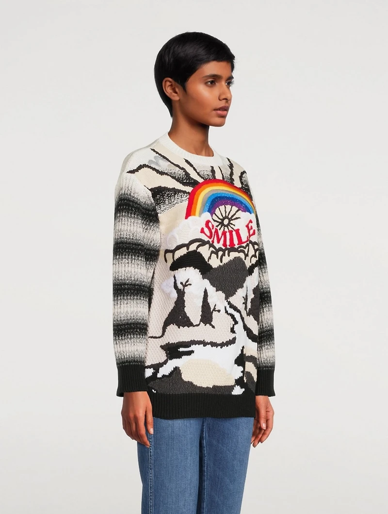 Kind Wool And Cotton Intarsia Sweater