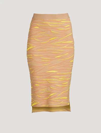 Wool Midi Skirt Animal Print