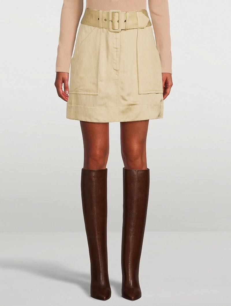 Marie Linen-Blend Mini Skirt