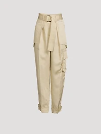 Marie Linen-Blend Cargo Pants