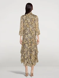 Jolie Plunged Godet Midi Dress