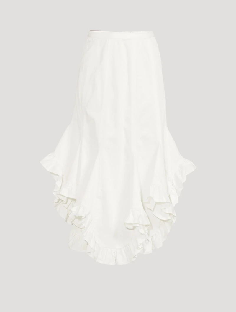 Adelle Drill Godet Midi Skirt