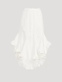 Adelle Drill Godet Midi Skirt