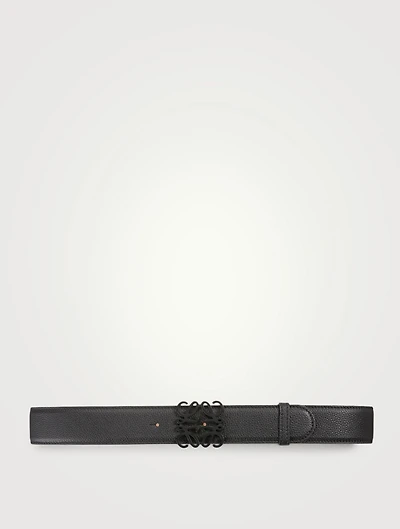 Grained Calfskin Anagram Belt
