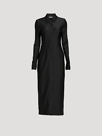 Active Stretch Shirt Dress With Boning