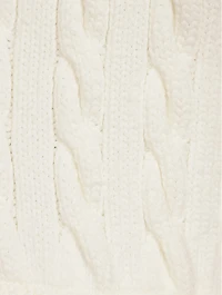Cotton Oxford And Wool Cable Knit Layered Top