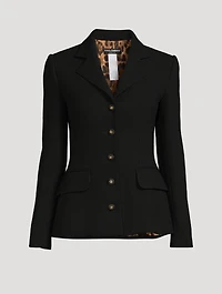 Dolce Wool Crepe Blazer With Logo Buttons