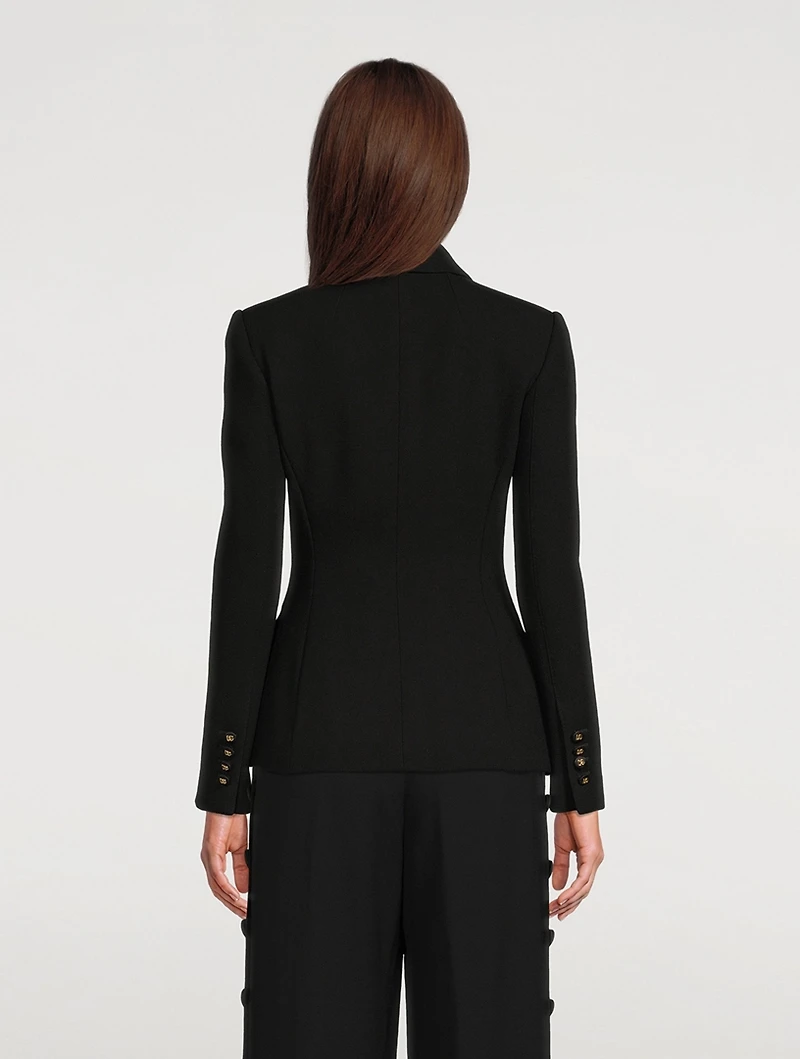 Dolce Wool Crepe Blazer With Logo Buttons